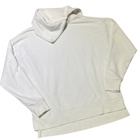 Zella cowl zipper neck sweatshirt off white size small Pp - Picture 1 of 3